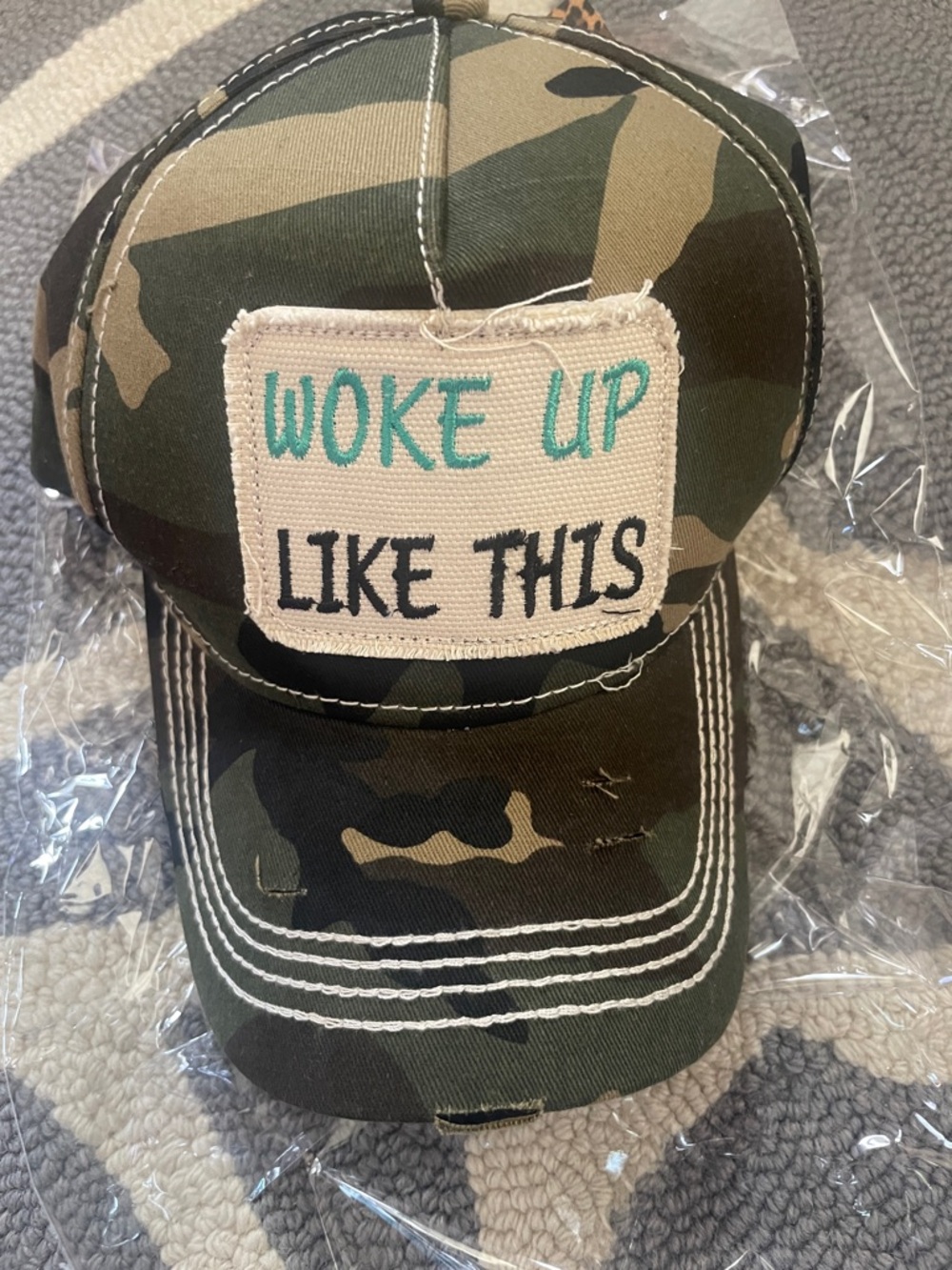Woke Up Like This Camo Trucker Hat